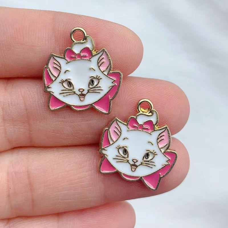 10 bucăți din aliaj de smalț Breloc cercei de pisică din desene animate Breloc DIY Breloc Colier Accesorii Bijuterii Breloc Kawaii Breloc pentru cercei