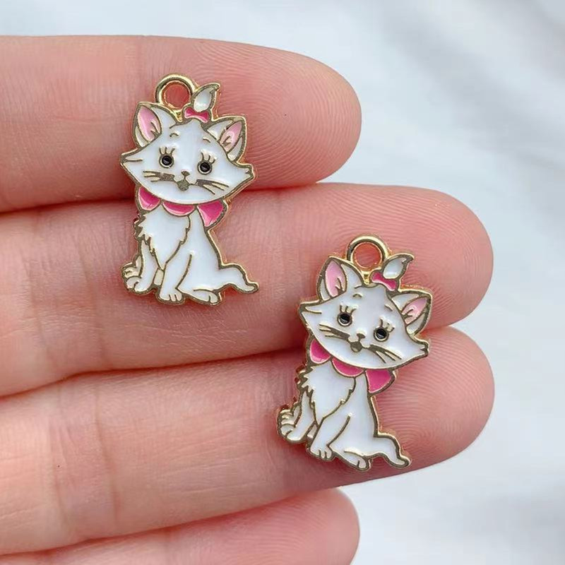 10 bucăți din aliaj de smalț Breloc cercei de pisică din desene animate Breloc DIY Breloc Colier Accesorii Bijuterii Breloc Kawaii Breloc pentru cercei