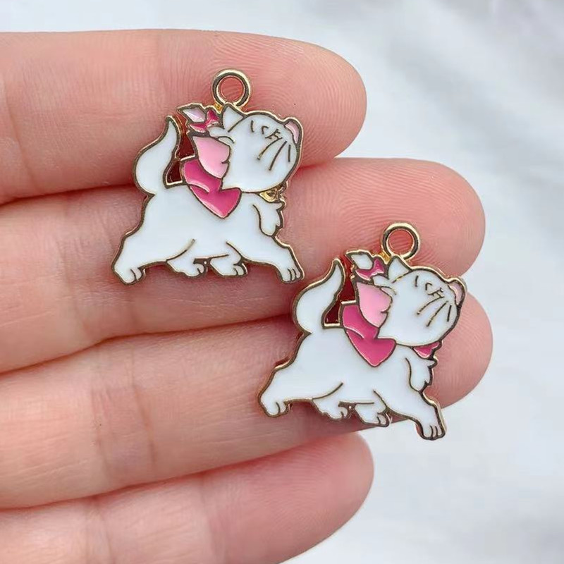 10 bucăți din aliaj de smalț Breloc cercei de pisică din desene animate Breloc DIY Breloc Colier Accesorii Bijuterii Breloc Kawaii Breloc pentru cercei