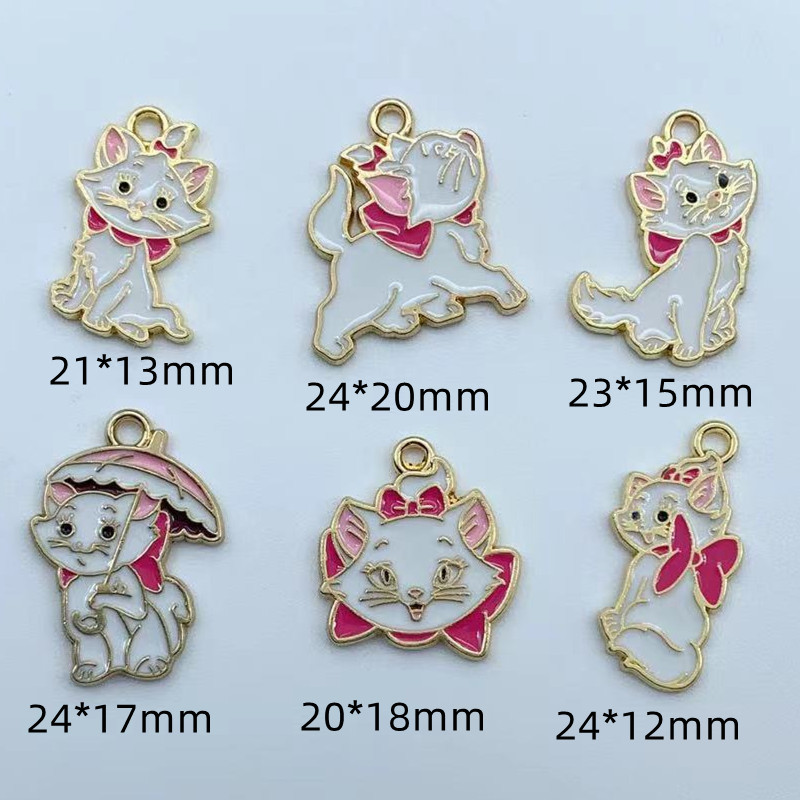 10 bucăți din aliaj de smalț Breloc cercei de pisică din desene animate Breloc DIY Breloc Colier Accesorii Bijuterii Breloc Kawaii Breloc pentru cercei