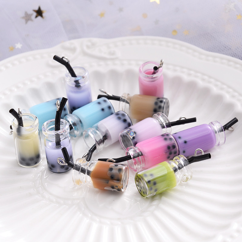 10 buc/lot 10x18 mm margele de sticlă transparentă pandantiv cu ceai din lapte de perle pentru realizarea manuală a bijuteriilor, brățară, accesorii pentru cercei