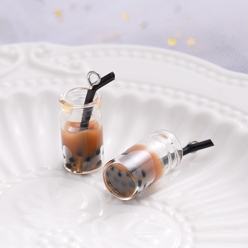 10 buc/lot 10x18 mm margele de sticlă transparentă pandantiv cu ceai din lapte de perle pentru realizarea manuală a bijuteriilor, brățară, accesorii pentru cercei