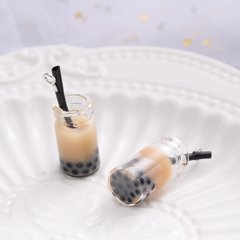 10 buc/lot 10x18 mm margele de sticlă transparentă pandantiv cu ceai din lapte de perle pentru realizarea manuală a bijuteriilor, brățară, accesorii pentru cercei