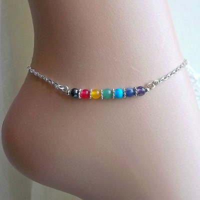 gleznă cu craniu Lanț pentru gleznă cu craniu de argint gleznă gotică gleznă gleznă cu piatră prețioasă gleznă