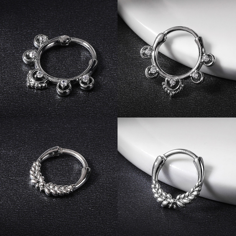 AOEDEJ 1PC 16G Snake Star Septum Gyűrű női cirkon szív orr piercing réz spirál porc piercing orrlyuk ékszer