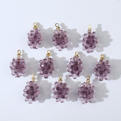 10 bucăți 10x19mm mov verde struguri brelocuri din rășină pentru cercei breloc brățară decorare bricolaj fructe bijuterii consumabile