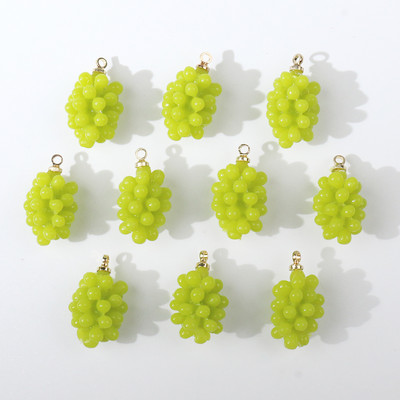 10 bucăți 10x19mm mov verde struguri brelocuri din rășină pentru cercei breloc brățară decorare bricolaj fructe bijuterii consumabile