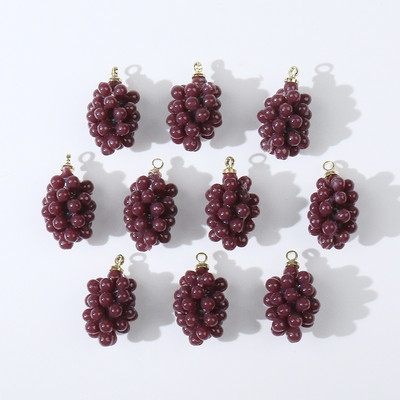 10 bucăți 10x19mm mov verde struguri brelocuri din rășină pentru cercei breloc brățară decorare bricolaj fructe bijuterii consumabile
