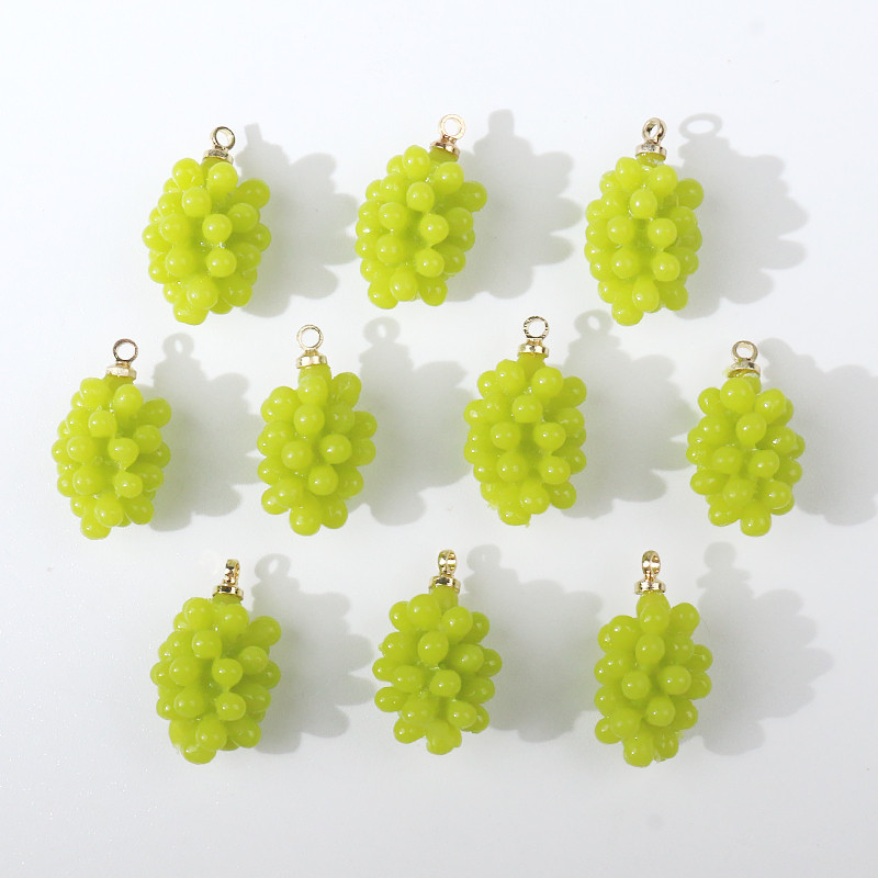 10 bucăți 10x19mm mov verde struguri brelocuri din rășină pentru cercei breloc brățară decorare bricolaj fructe bijuterii consumabile