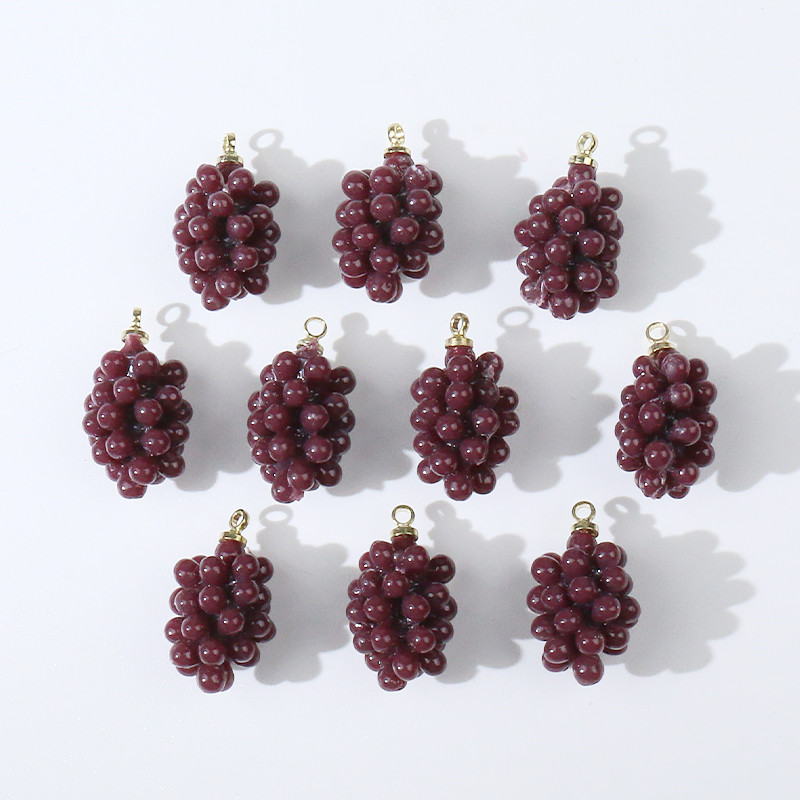 10 bucăți 10x19mm mov verde struguri brelocuri din rășină pentru cercei breloc brățară decorare bricolaj fructe bijuterii consumabile