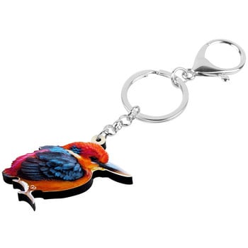 Newei Acrylic Kingfisher Keychains Big Long Print Bird Animal Keyring Κοσμήματα για γυναίκες κορίτσια Διακόσμηση τσάντα αυτοκινήτου για πάρτι καινοτομία