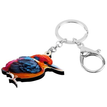 Newei Acrylic Kingfisher Keychains Big Long Print Bird Animal Keyring Κοσμήματα για γυναίκες κορίτσια Διακόσμηση τσάντα αυτοκινήτου για πάρτι καινοτομία