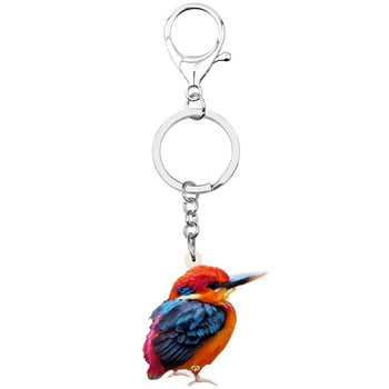 Newei Acrylic Kingfisher Keychains Big Long Print Bird Animal Keyring Κοσμήματα για γυναίκες κορίτσια Διακόσμηση τσάντα αυτοκινήτου για πάρτι καινοτομία