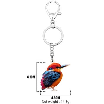 Newei Acrylic Kingfisher Keychains Big Long Print Bird Animal Keyring Κοσμήματα για γυναίκες κορίτσια Διακόσμηση τσάντα αυτοκινήτου για πάρτι καινοτομία