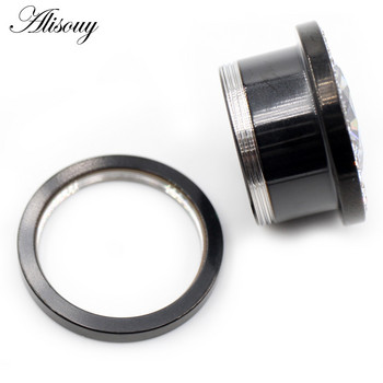 Alisouy 2 бр. 6-16 мм кубичен цирконий от неръждаема стомана Винт Тунели за уши Тапи Разширител на плътта Носилка Датчици Бижута за пиърсинг на тялото