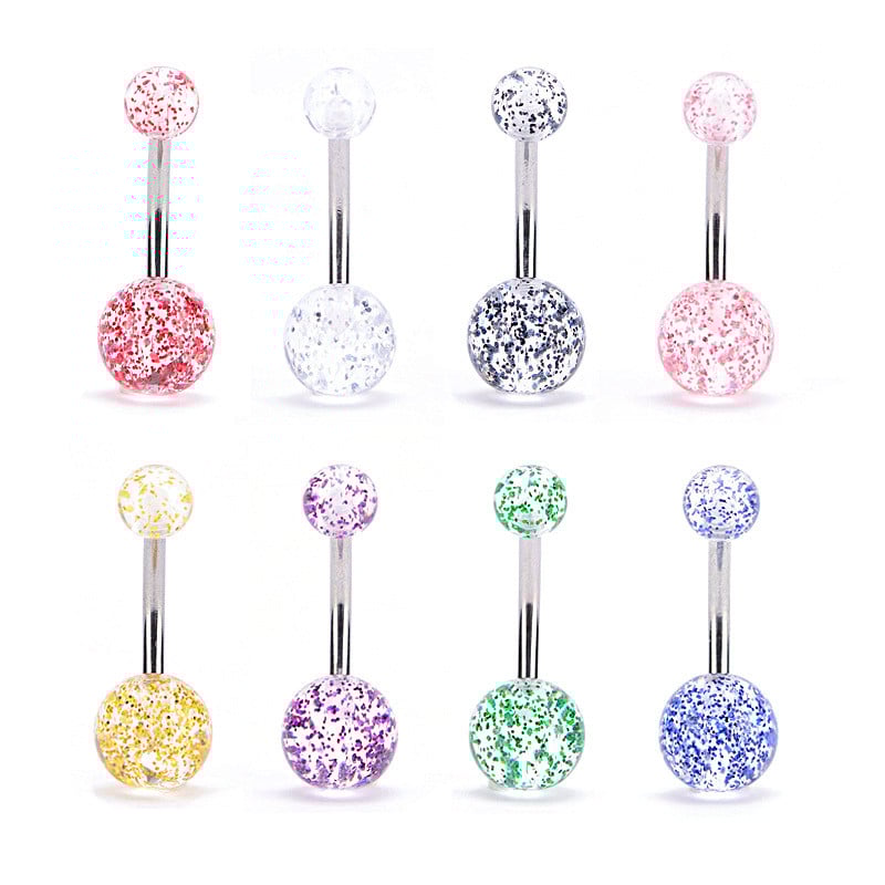 10 buc/lot Piercing Oțel Chirurgical Un singur Cristal Stras Inele pentru Buric Piercing Ombligo 5/8mm Ball Nombril