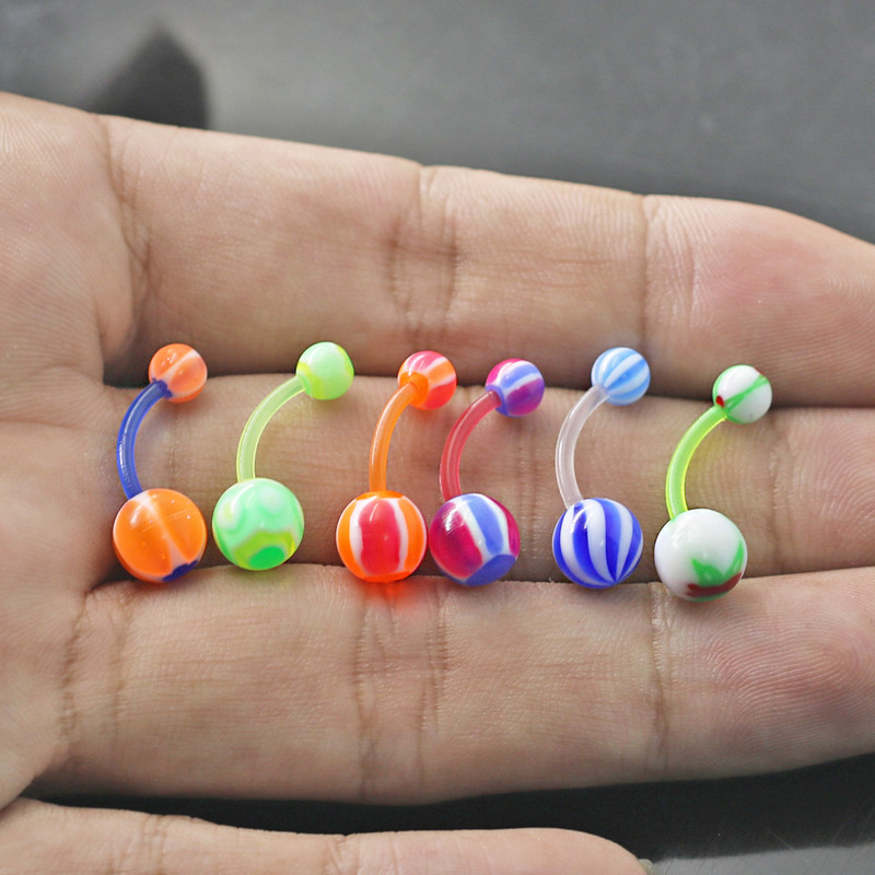 10 buc/lot Piercing Oțel Chirurgical Un singur Cristal Stras Inele pentru Buric Piercing Ombligo 5/8mm Ball Nombril