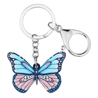 Breloc cu fluturi cu perie acrilic Newei, tipărire mare, breloc cu animale, insecte, bijuterii pentru femei, bărbați, geantă, decorare mașină