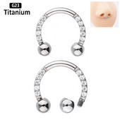F136 Titan Zircon Hoop Inel pentru nas Septum Buză Circular Barbell Potcoavă Ureche Tragus Helix Cercel Piercing Nas Bijuterii pentru corp
