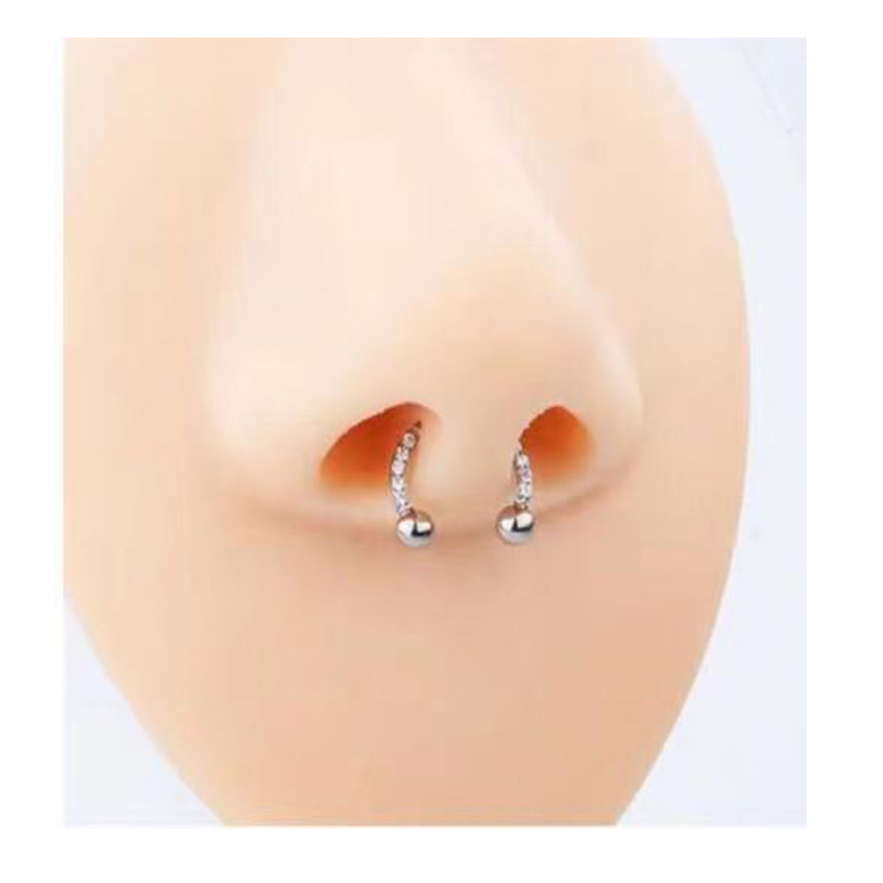 F136 Titan Zircon Hoop Inel pentru nas Septum Buză Circular Barbell Potcoavă Ureche Tragus Helix Cercel Piercing Nas Bijuterii pentru corp