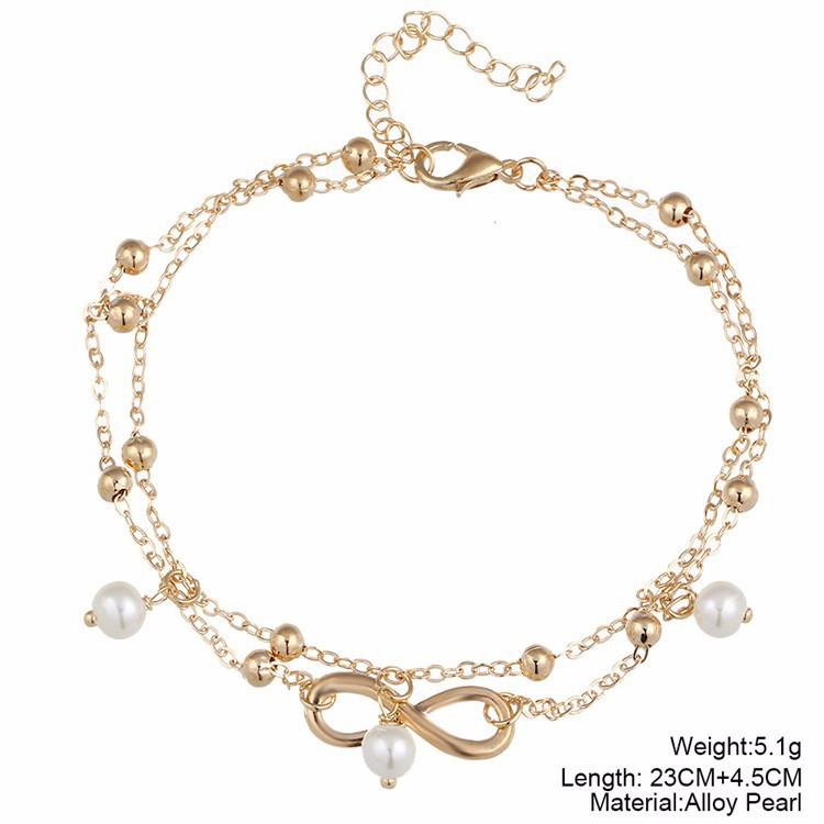 Brățară de 8 picioare de perle de modă, mărgele înșirate manual, brățară cu două straturi, bijuterii