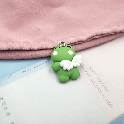 10 bucăți drăguț Kawaii Broasca verde Breloc pentru realizarea de bijuterii Diy Cercei Breloc Animale din desene animate Pandantive plutitoare C511