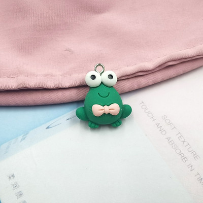 10 bucăți drăguț Kawaii Broasca verde Breloc pentru realizarea de bijuterii Diy Cercei Breloc Animale din desene animate Pandantive plutitoare C511