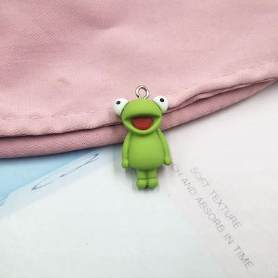 10 bucăți drăguț Kawaii Broasca verde Breloc pentru realizarea de bijuterii Diy Cercei Breloc Animale din desene animate Pandantive plutitoare C511