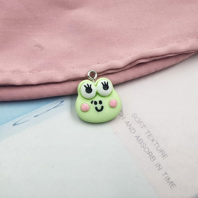 10 bucăți drăguț Kawaii Broasca verde Breloc pentru realizarea de bijuterii Diy Cercei Breloc Animale din desene animate Pandantive plutitoare C511