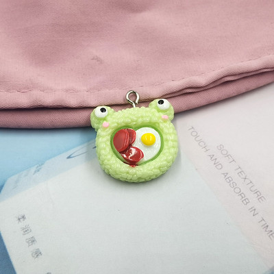 10 bucăți drăguț Kawaii Broasca verde Breloc pentru realizarea de bijuterii Diy Cercei Breloc Animale din desene animate Pandantive plutitoare C511