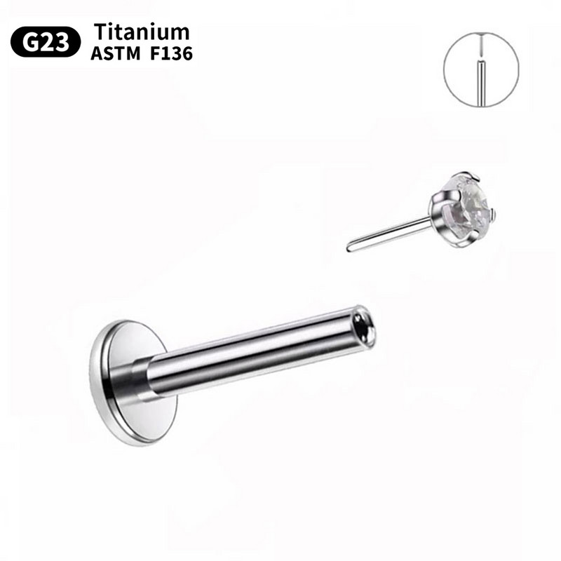 Comerț cu ridicata 10 buc G23 Titan Piercing Labret Lip Stud Zircon 20/18/16g Cercei mici Foe Women Fine Lip Stud Set Bijuterii pentru corp