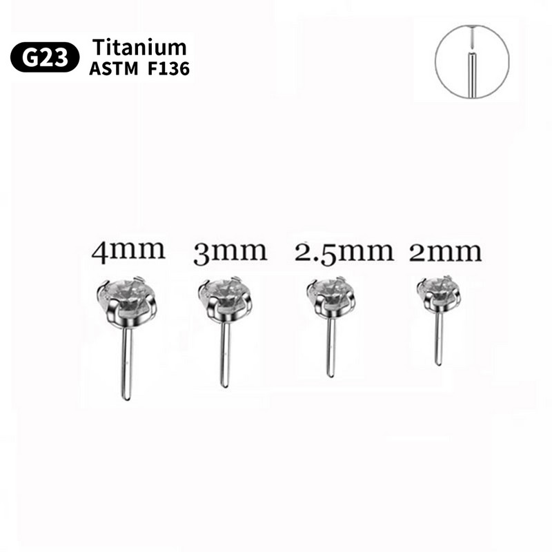 Comerț cu ridicata 10 buc G23 Titan Piercing Labret Lip Stud Zircon 20/18/16g Cercei mici Foe Women Fine Lip Stud Set Bijuterii pentru corp