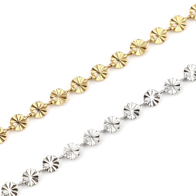 Frumoasă gleznă din oțel inoxidabil pentru femei de culoare argintie cu model sculptat rotund Brățări de gleznă Bijuterii 23 cm (9") lungime, 1 bucată