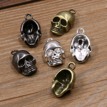 10τμχ 11*20mm 3 Χρώμα Skull Ghost Head Charms Απόκριες Χειροποίητη Διακόσμηση Vintage For DIY Jewelry Making Findings