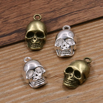 10τμχ 11*20mm 3 Χρώμα Skull Ghost Head Charms Απόκριες Χειροποίητη Διακόσμηση Vintage For DIY Jewelry Making Findings