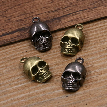 10τμχ 11*20mm 3 Χρώμα Skull Ghost Head Charms Απόκριες Χειροποίητη Διακόσμηση Vintage For DIY Jewelry Making Findings