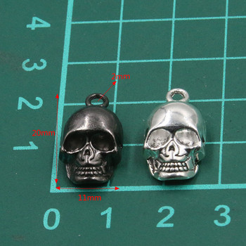 10τμχ 11*20mm 3 Χρώμα Skull Ghost Head Charms Απόκριες Χειροποίητη Διακόσμηση Vintage For DIY Jewelry Making Findings