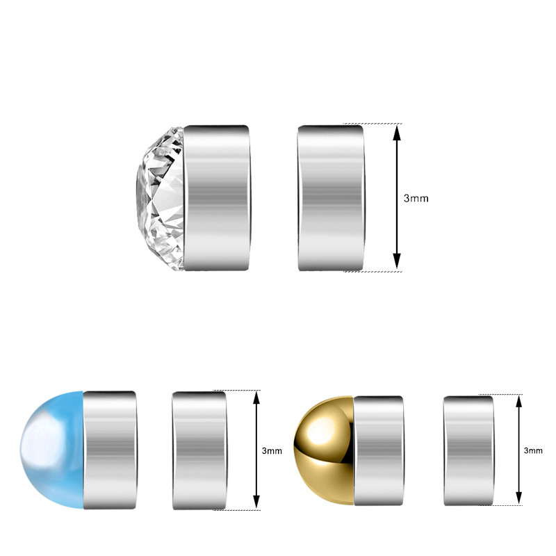 12 buc./lot Magnet Magnetic Nas Stud Oțel inoxidabil Fără gaură Inel pentru nas Ureche Helix Cartilaj Buză Labret Stud Bijuterii non perforate