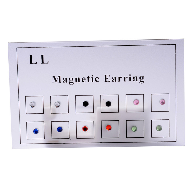 12 buc./lot Magnet Magnetic Nas Stud Oțel inoxidabil Fără gaură Inel pentru nas Ureche Helix Cartilaj Buză Labret Stud Bijuterii non perforate
