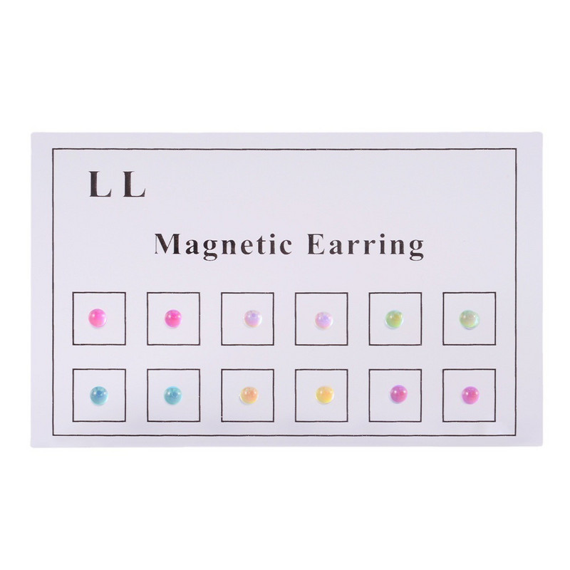 12 buc./lot Magnet Magnetic Nas Stud Oțel inoxidabil Fără gaură Inel pentru nas Ureche Helix Cartilaj Buză Labret Stud Bijuterii non perforate