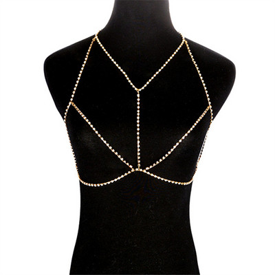 adolph Bijuterii de cristal pentru corp Sutien Colier Bikini Colier Femei Strălucitor Bralette Lanț Beach Bodychain Bijuterii pentru corp Collier Nou