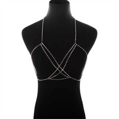 adolph Bijuterii de cristal pentru corp Sutien Colier Bikini Colier Femei Strălucitor Bralette Lanț Beach Bodychain Bijuterii pentru corp Collier Nou