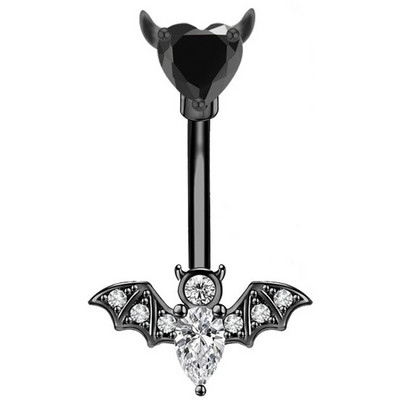 Inel pentru burtică liliac Piercing la buric liliac, placat negru, piercing pentru corp, zircon roșu, piercing la buric liliac, bijuterii femei