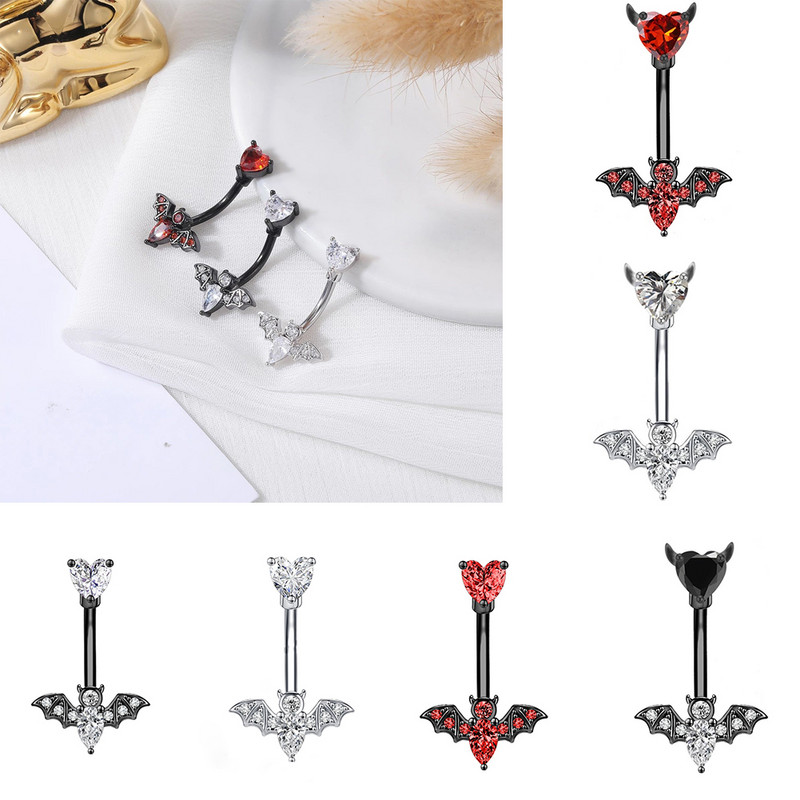 Inel pentru burtică liliac Piercing la buric liliac, placat negru, piercing pentru corp, zircon roșu, piercing la buric liliac, bijuterii femei