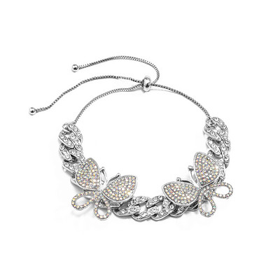 „KunJoe“ daugiaspalvis senovinis didelis drugelis, ledinis krištolo krištolinis kubietiškas grandinėlė, madinga reguliuojama kulkšnies apyrankė moterims mergaitėms