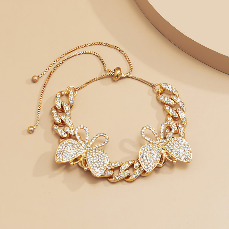 „KunJoe“ daugiaspalvis senovinis didelis drugelis, ledinis krištolo krištolinis kubietiškas grandinėlė, madinga reguliuojama kulkšnies apyrankė moterims mergaitėms