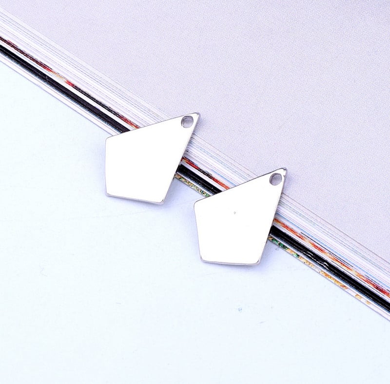 10 vnt. Paprasti geometriniai rombo auskarai žavesio lydinio radiniai Minimalizmo karoliai apyrankės pakabukas papuošalų priedas