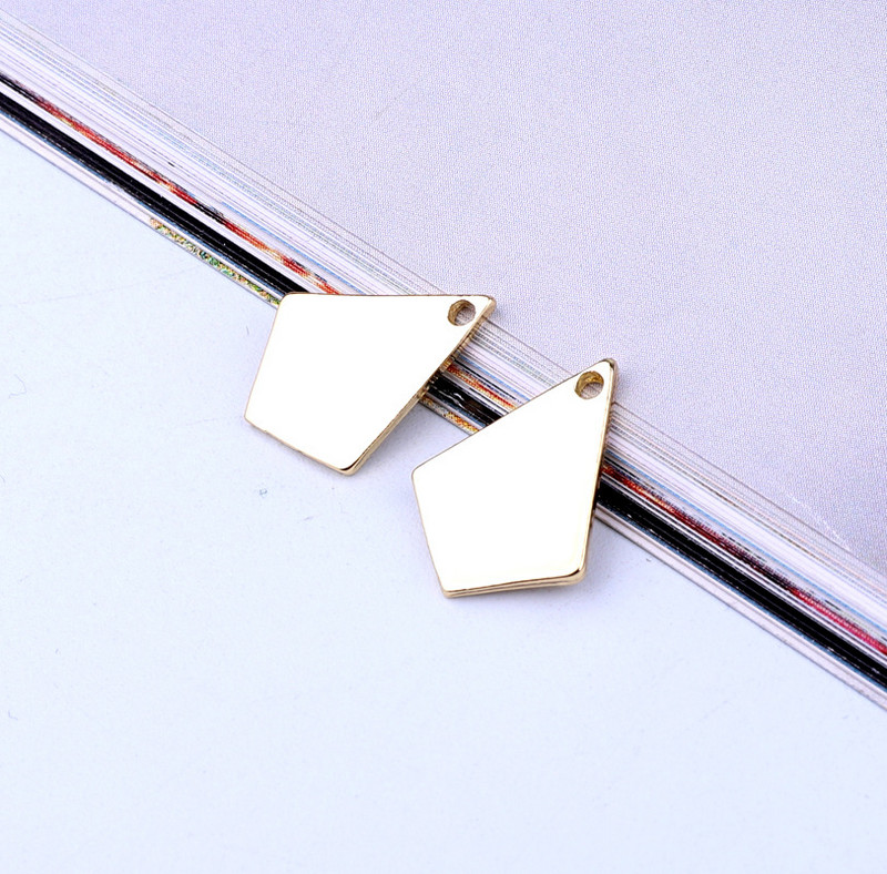 10 vnt. Paprasti geometriniai rombo auskarai žavesio lydinio radiniai Minimalizmo karoliai apyrankės pakabukas papuošalų priedas