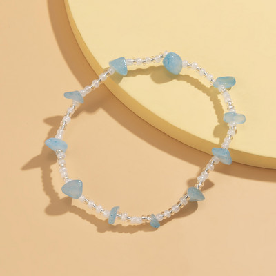 KunJoe Fashion Pietriș neregulat Chips Pietriș gleznele albe transparente de semințe margele picior lant glezna pentru femei fete bijuterii cadou