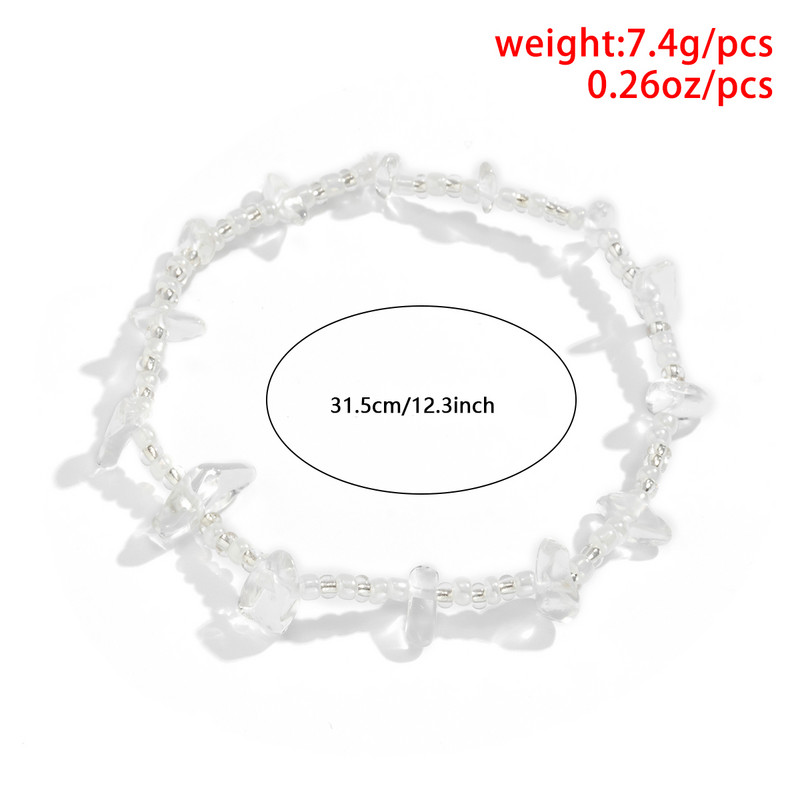 „KunJoe Fashion“ netaisyklingos žvyro drožlės, akmeninės kojos, baltos permatomos sėklų karoliukai, pėdų grandinėlės kulkšnys moterims, mergaitėms, papuošalai, dovana